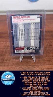 Cheap Sneaks Footwear/Sports Cards Baseball Card Andre Dawson 1988 Fleer #415 Chicago Cubs