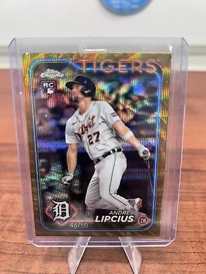 Cheap Sneaks Footwear/Sports Cards Baseball Card Andre Lipcius SN,RC 2024 Topps Chrome Gold Wave Refractors #227 Detroi