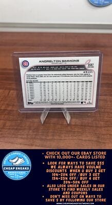 Cheap Sneaks Footwear/Sports Cards Baseball Card Andrelton Simmons 2022 Topps Update #US87 Chicago Cubs