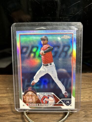 Cheap Sneaks Footwear/Sports Cards Baseball Card Andres Gimenez 2023 Topps Chrome Silver Refractor C. Guardians Basebal