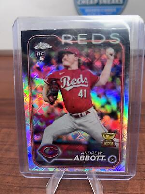 Cheap Sneaks Footwear/Sports Cards Baseball Card Andrew Abbott RC 2024 Topps Chrome Logofractor Edition #154 Cincinnati