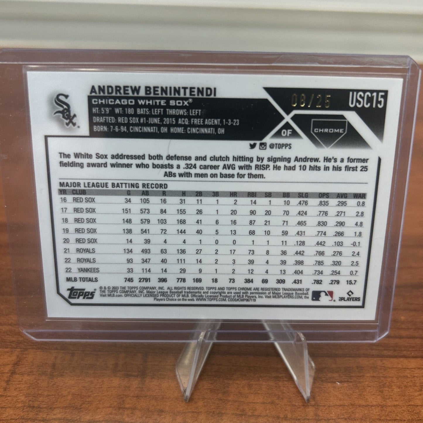 Cheap Sneaks Footwear/Sports Cards Baseball Card Andrew Benintendi 2023 Topps Chrome Orange Refractor White Sox #USC15