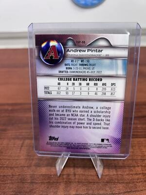 Cheap Sneaks Footwear/Sports Cards Baseball Card Andrew Pintar 2023 Bowman Platinum Top Prospects Ice Foil #TOP-98 Diam