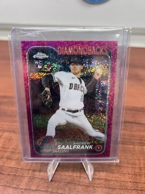 Cheap Sneaks Footwear/Sports Cards Baseball Card Andrew Saalfrank (RC) 2024 Topps Chrome #178 Magenta Speckle Refractor