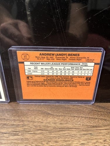 Cheap Sneaks Footwear/Sports Cards Baseball Card Andy Benes Rookie Card Lot (2) 1990 Donruss #41 (RC) 1991 Upper Deck #
