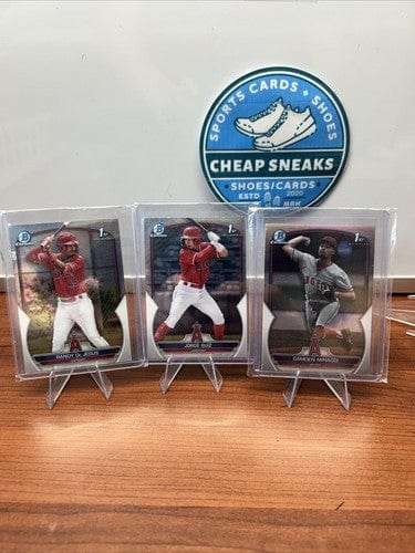Cheap Sneaks Footwear/Sports Cards Baseball Card Angels 1st 2024 Bowman Chrome  Lot (Ruiz,De’ Jesus, Minnacci Is Refr