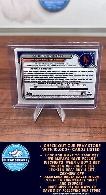 Cheap Sneaks Footwear/Sports Cards Baseball Card Anthony Baptist 2024 Bowman Chrome Prospects #BCP-141 New York Mets