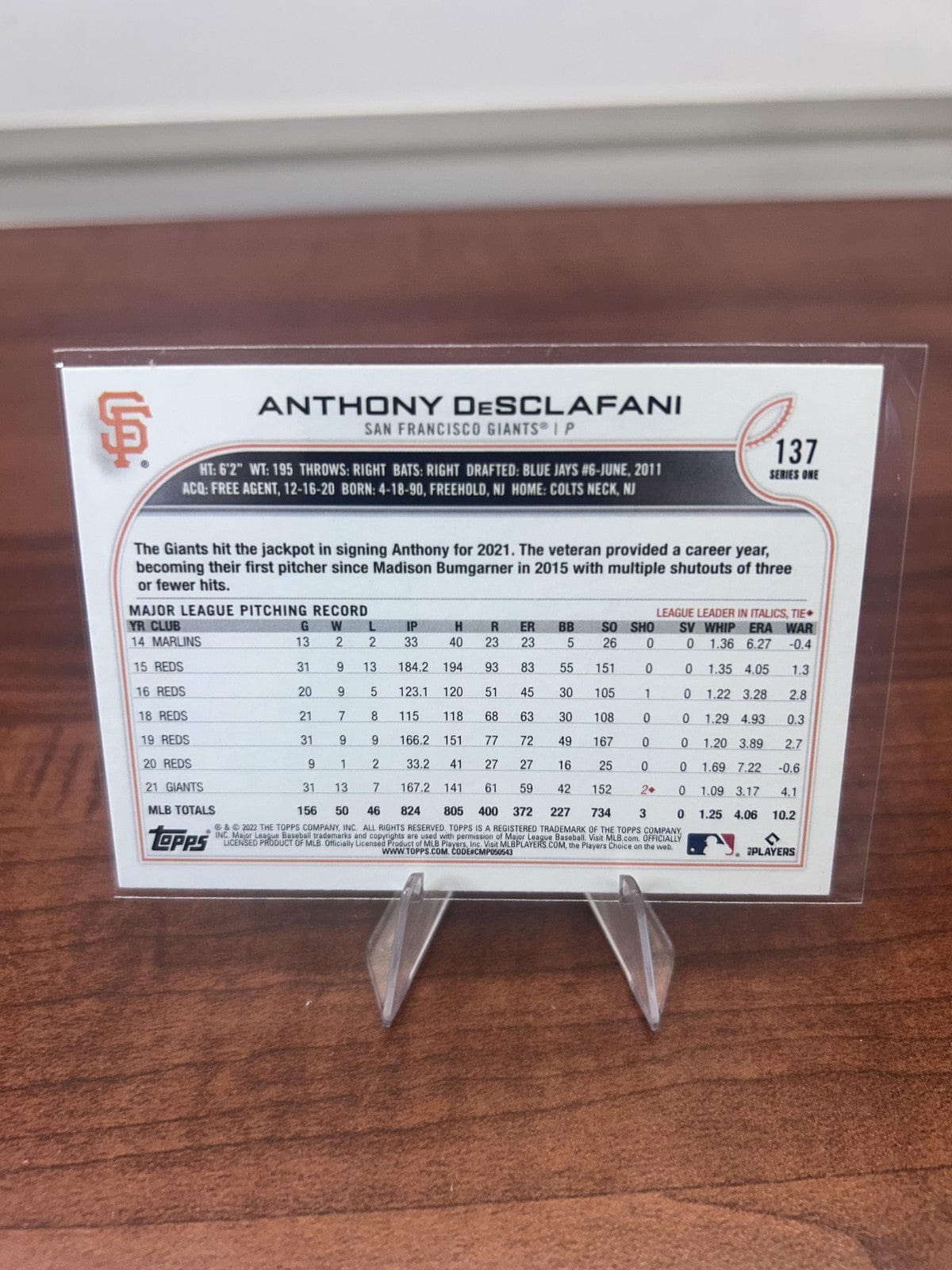 Cheap Sneaks Footwear/Sports Cards Baseball Card Anthony DeSclafani 2022 Topps #137 San Francisco Giants