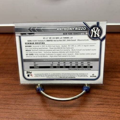 Cheap Sneaks Footwear/Sports Cards Baseball Card Anthony Rizzo 2022 Bowman Baseball Card #76  New York Yankees
