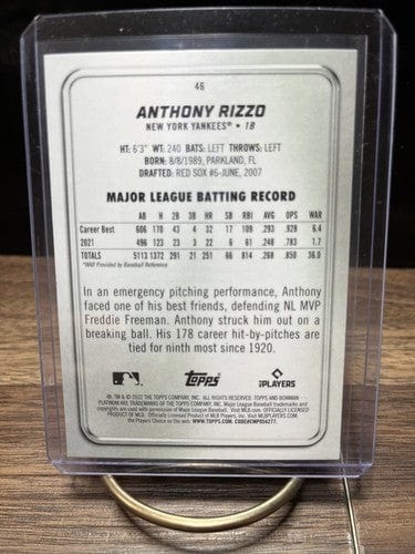 Cheap Sneaks Footwear/Sports Cards Baseball Card Anthony Rizzo New York Yankees 2022 Bowman Platinum
