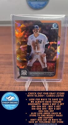 Cheap Sneaks Footwear/Sports Cards Baseball Card Anthony Rizzo SN 2022 Bowman Chrome Sapphire Edition Orange #86 New Yo