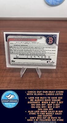 Cheap Sneaks Footwear/Sports Cards Baseball Card Antonio Anderson 2024 Bowman Prospects #BP-20 Boston Red Sox