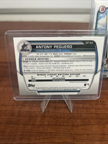 Cheap Sneaks Footwear/Sports Cards Baseball Card Antony Peguero 2023 Bowman  1st Bowman Card #BP-62 Marlins + Bonus Car