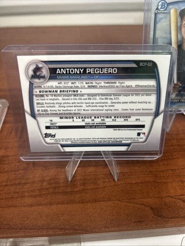 Cheap Sneaks Footwear/Sports Cards Baseball Card Antony Peguero 2023 Bowman Chrome Prospects #BCP-62 Marlins + Bonus Ca