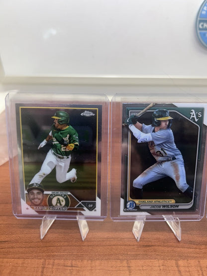 Cheap Sneaks Footwear/Sports Cards Baseball Card Athletics 2024 Bowman Chrome,23 Topps Chrome Lot Myles Naylor,Jacob Wi