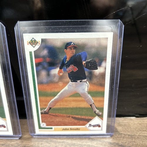 Cheap Sneaks Footwear/Sports Cards Baseball Card Atl Braves Lot(2) 1991 Upper Deck Tom Glavine #480, John Smoltz#264 HO
