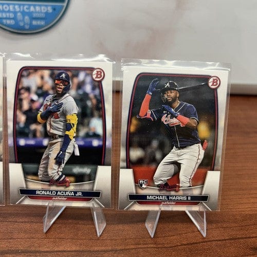 Cheap Sneaks Footwear/Sports Cards Baseball Card Atlanta Braves 2023 Bowman Lot (5) Acuna, Olson, Harris, Tavarez, Gris