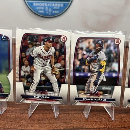 Cheap Sneaks Footwear/Sports Cards Baseball Card Atlanta Braves 2023 Bowman Lot (5) Acuna, Olson, Harris, Tavarez, Gris