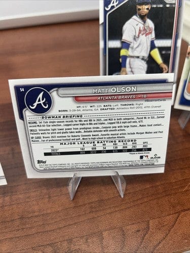 Cheap Sneaks Footwear/Sports Cards Baseball Card Atlanta Braves 2024 Bowman Base Paper  1st Bowman Prospect And Team Lo