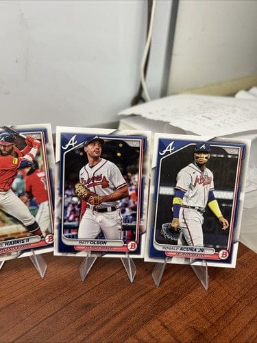 Cheap Sneaks Footwear/Sports Cards Baseball Card Atlanta Braves 2024 Bowman Base Paper Set Lot Of (10) 1st Bowman Prosp