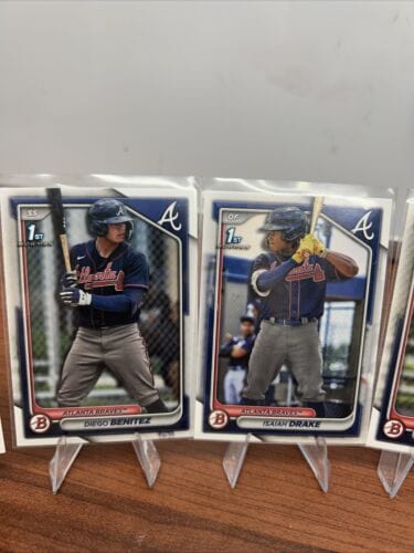 Cheap Sneaks Footwear/Sports Cards Baseball Card Atlanta Braves 2024 Bowman Base Paper Set Lot Of (10) 1st Bowman Prosp