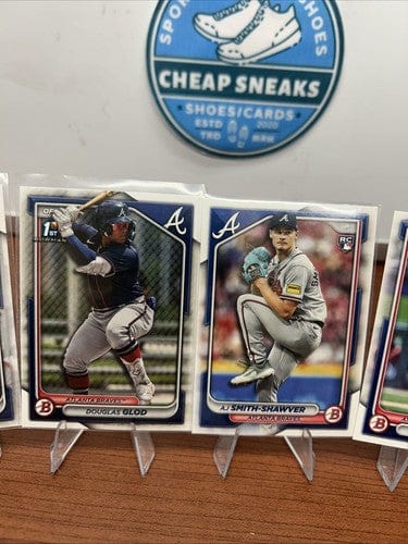 Cheap Sneaks Footwear/Sports Cards Baseball Card Atlanta Braves 2024 Bowman Base Paper Set Lot Of (10) 1st Bowman Prosp