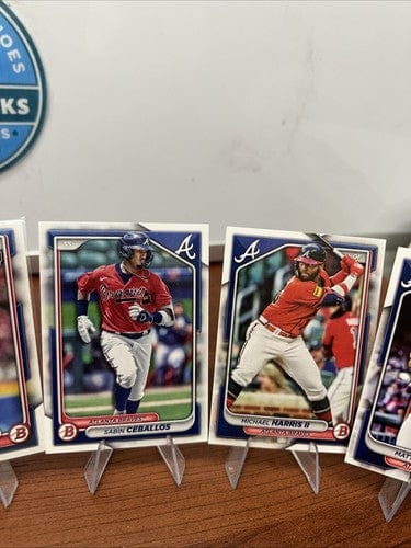 Cheap Sneaks Footwear/Sports Cards Baseball Card Atlanta Braves 2024 Bowman Base Paper Set Lot Of (10) 1st Bowman Prosp