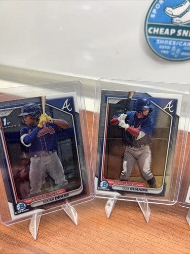 Cheap Sneaks Footwear/Sports Cards Baseball Card Atlanta Braves 2024 Bowman Chrome Prospects Lot Of 5 Drake, Guanipa,Be