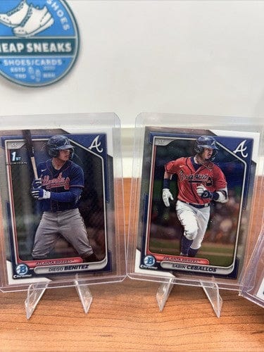 Cheap Sneaks Footwear/Sports Cards Baseball Card Atlanta Braves 2024 Bowman Chrome Prospects Lot Of 5 Drake, Guanipa,Be