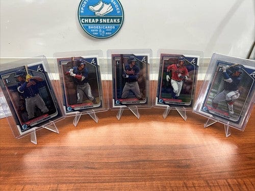 Cheap Sneaks Footwear/Sports Cards Baseball Card Atlanta Braves 2024 Bowman Chrome Prospects Lot Of 5 Drake, Guanipa,Be