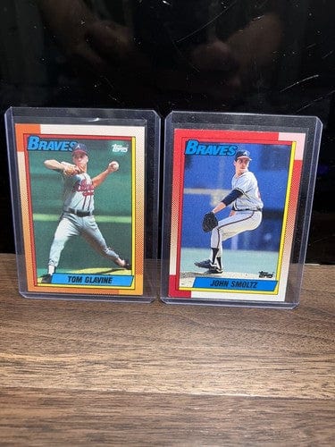 Cheap Sneaks Footwear/Sports Cards Baseball Card Atlanta Braves Lot(2) Tom Glavine+ John Smoltz HOF 1990 Topps #506,535