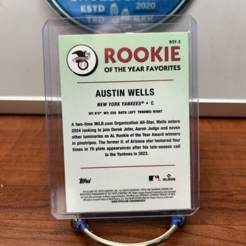 Cheap Sneaks Footwear/Sports Cards Baseball Card Austin Wells 2024 Bowman Chrome Rookie Of The Year Favorite Refrac#ROY