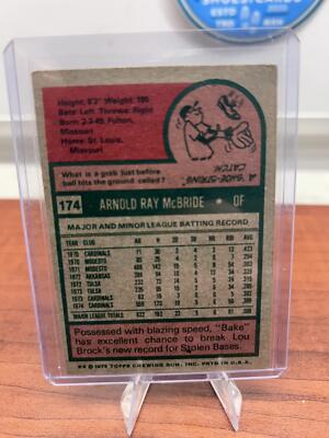 Cheap Sneaks Footwear/Sports Cards Baseball Card Bake McBride 1975 Topps #174 St. Louis Cardinals