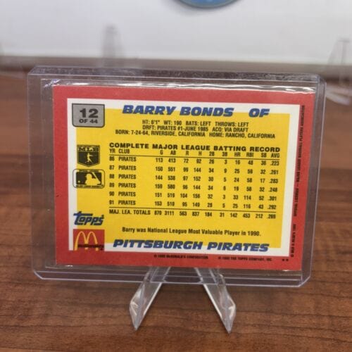 Cheap Sneaks Footwear/Sports Cards Baseball Card BARRY BONDS 1992 Topps McDonald's Best GOLD Insert #12 of 44. Pirates