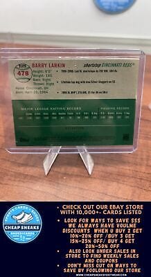 Cheap Sneaks Footwear/Sports Cards Baseball Card Barry Larkin 2023 Topps Chrome Platinum Anniversary Refractor #478 Red