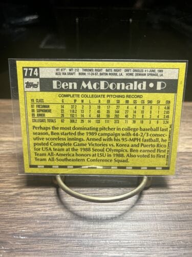 Cheap Sneaks Footwear/Sports Cards Baseball Card Ben McDonald RC 1st Draft Pick Topps 1990 Baltimore Orioles + Inf Crew