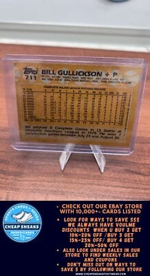 Cheap Sneaks Footwear/Sports Cards Baseball Card Bill Gullickson 1988 Topps #711 New York Yankees