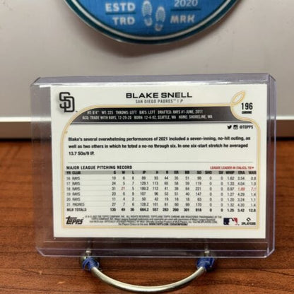 Cheap Sneaks Footwear/Sports Cards Baseball Card Blake Snell 2022 Topps Chrome #196 San Diego Padres