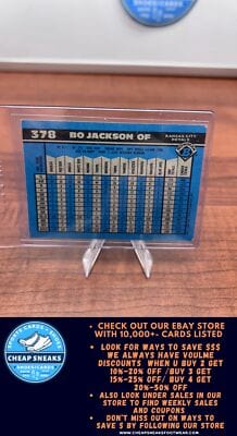 Cheap Sneaks Footwear/Sports Cards Baseball Card Bo Jackson 1990 Bowman #378 Kansas City Royals