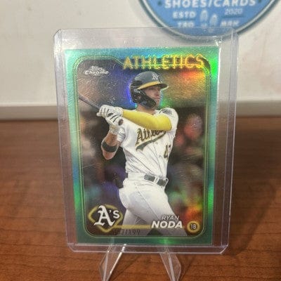 Cheap Sneaks Footwear/Sports Cards Baseball Card Bo Naylor, O Gonzalez, J Ramirez, Bibee, Bieber Ryan Noda 2024 Chrome, Oakland Athletics Aqua Refractor #284 /199