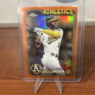 Cheap Sneaks Footwear/Sports Cards Baseball Card Bo Naylor, O Gonzalez, J Ramirez, Bibee, Bieber Ryan Noda 2024 Topps Chrome Orange Refractor #284 Athletics  013/25