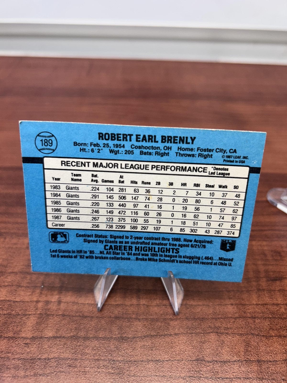 Cheap Sneaks Footwear/Sports Cards Baseball Card Bob Brenly 1988 Donruss #189 San Francisco Giants