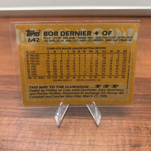 Cheap Sneaks Footwear/Sports Cards Baseball Card Bob Dernier 1988 Topps MLB Baseball Card #642 Chicago Cubs