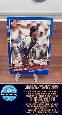 Cheap Sneaks Footwear/Sports Cards Baseball Card Bob Geren 1991 Donruss #114 New York Yankees