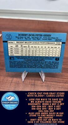 Cheap Sneaks Footwear/Sports Cards Baseball Card Bob Geren 1991 Donruss #114 New York Yankees
