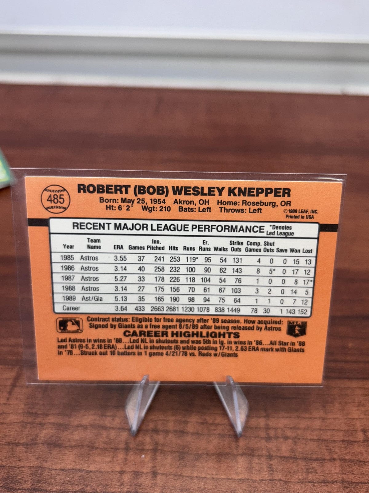 Cheap Sneaks Footwear/Sports Cards Baseball Card Bob Knepper 1990 Donruss #485 San Francisco Giants