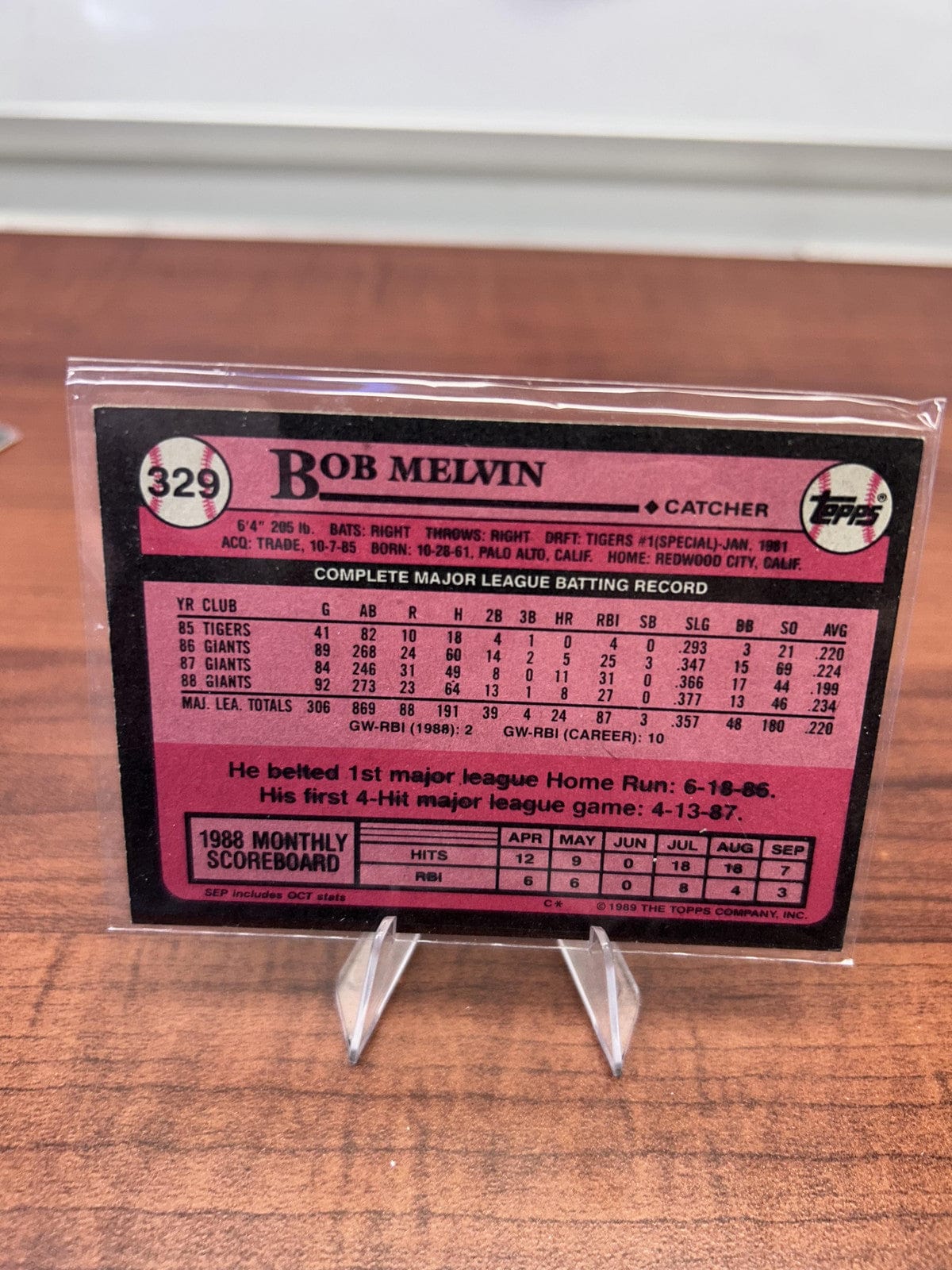Cheap Sneaks Footwear/Sports Cards Baseball Card Bob Melvin 1989 Topps #329 San Francisco Giants