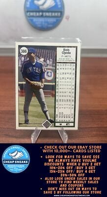 Cheap Sneaks Footwear/Sports Cards Baseball Card Bob Ojeda 1989 Upper Deck #386 New York Mets