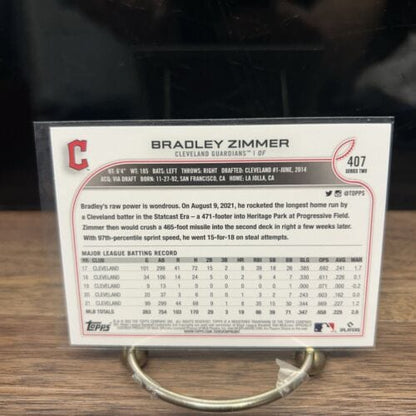 Cheap Sneaks Footwear/Sports Cards Baseball Card Bradley Zimmer 2022 Topps Baseball Series 2 #407 MLB Cleveland Guardia