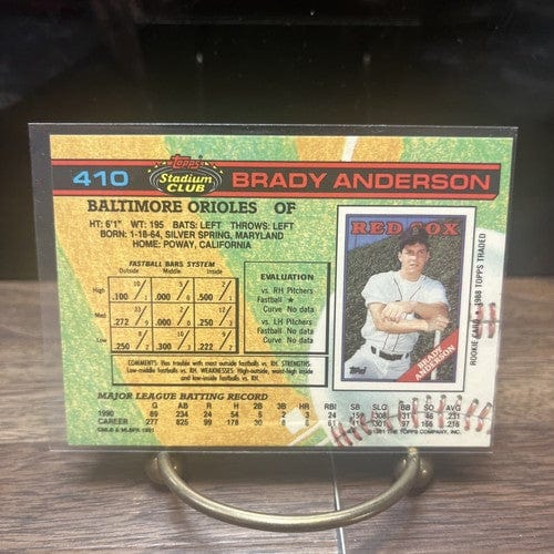 Cheap Sneaks Footwear/Sports Cards Baseball Card Brady Anderson Baltimore Orioles 1991 Topps Stadium Club Baseball Card